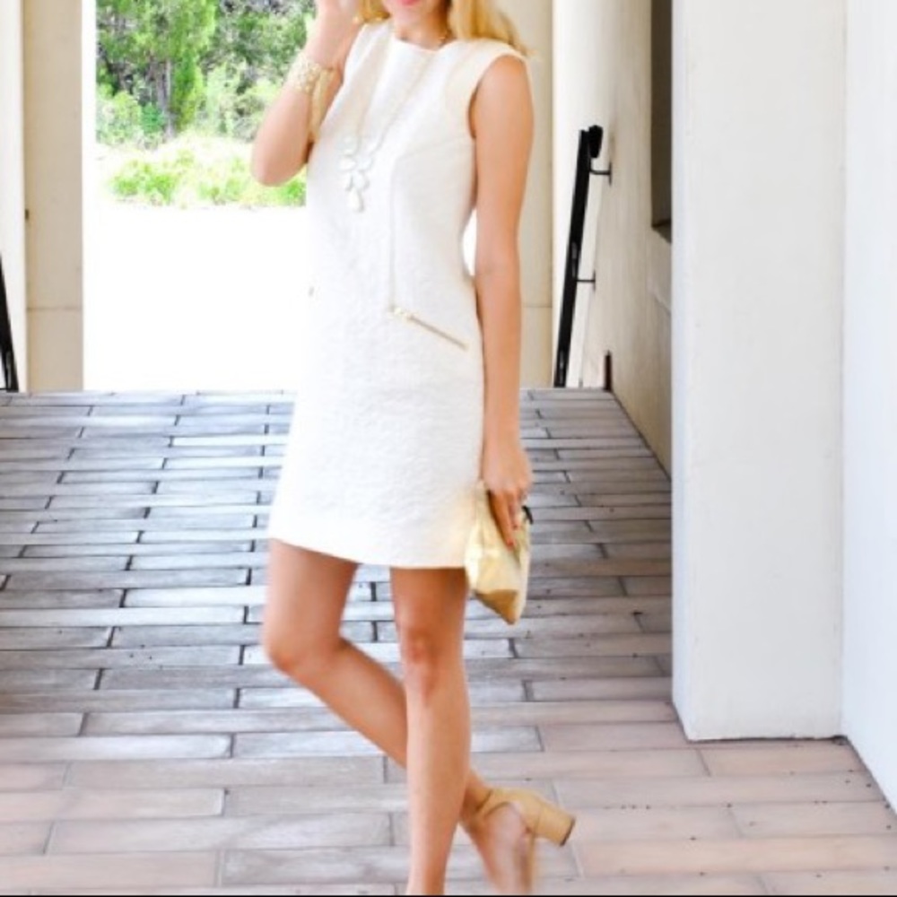 J. CREW Jacquard Zip Pocket Shift Dress